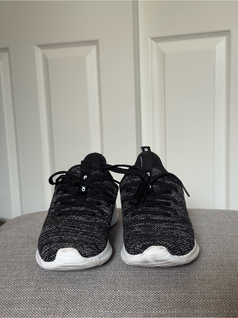 adidas Black and White Knit Runner Sneakers